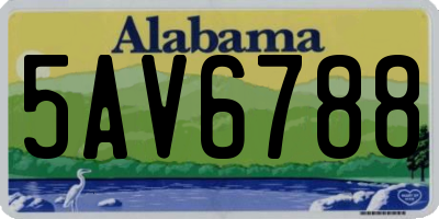 AL license plate 5AV6788