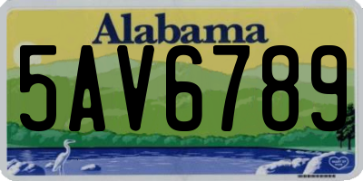 AL license plate 5AV6789