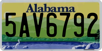 AL license plate 5AV6792
