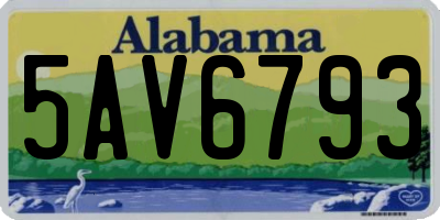 AL license plate 5AV6793
