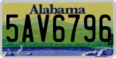 AL license plate 5AV6796