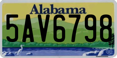 AL license plate 5AV6798