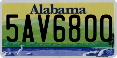 AL license plate 5AV6800