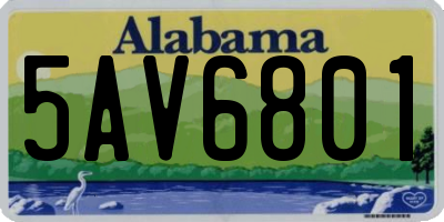 AL license plate 5AV6801