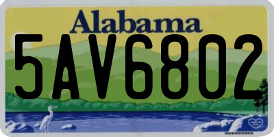 AL license plate 5AV6802