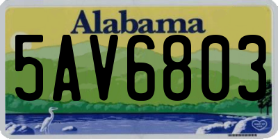AL license plate 5AV6803