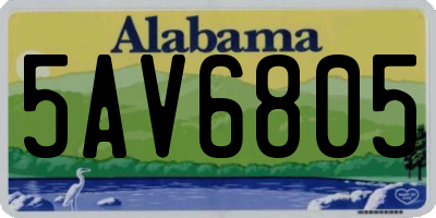 AL license plate 5AV6805