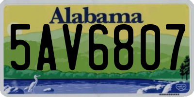 AL license plate 5AV6807