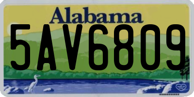 AL license plate 5AV6809