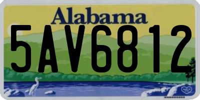 AL license plate 5AV6812