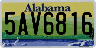AL license plate 5AV6816