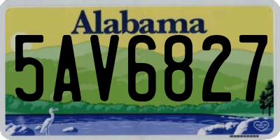 AL license plate 5AV6827