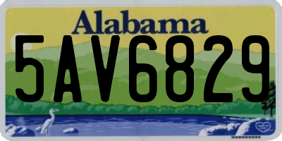 AL license plate 5AV6829