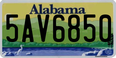 AL license plate 5AV6850