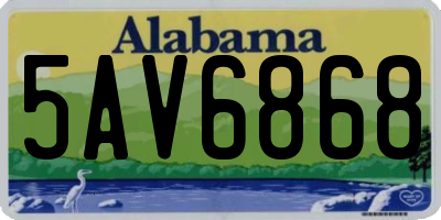 AL license plate 5AV6868