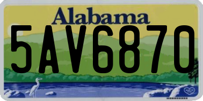 AL license plate 5AV6870