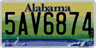 AL license plate 5AV6874