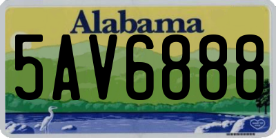 AL license plate 5AV6888