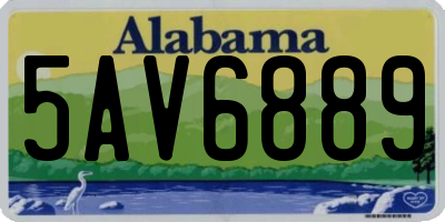 AL license plate 5AV6889
