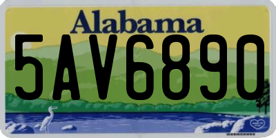 AL license plate 5AV6890