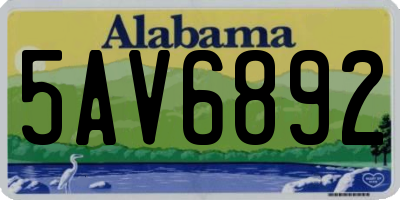 AL license plate 5AV6892