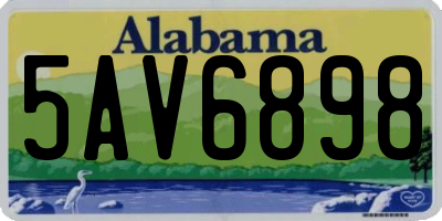 AL license plate 5AV6898