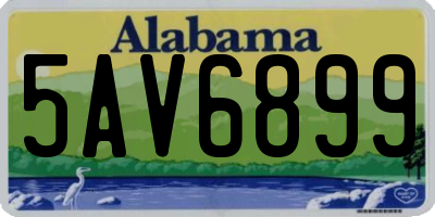 AL license plate 5AV6899