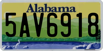 AL license plate 5AV6918