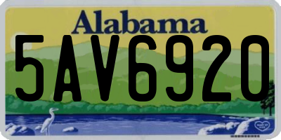AL license plate 5AV6920