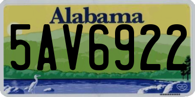 AL license plate 5AV6922