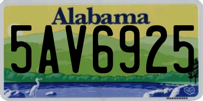 AL license plate 5AV6925