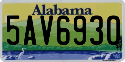 AL license plate 5AV6930