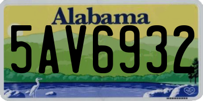 AL license plate 5AV6932