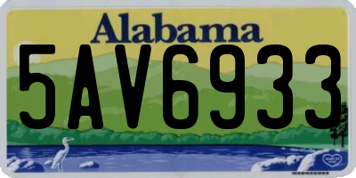 AL license plate 5AV6933