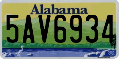AL license plate 5AV6934