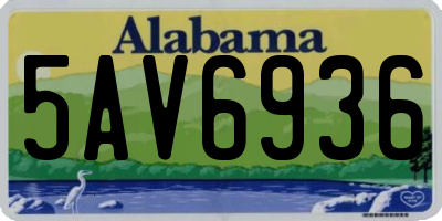 AL license plate 5AV6936