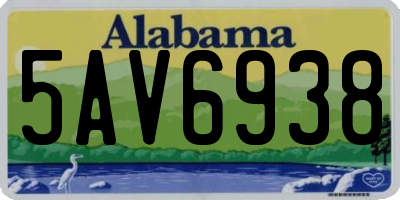 AL license plate 5AV6938