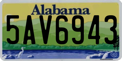 AL license plate 5AV6943