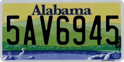 AL license plate 5AV6945