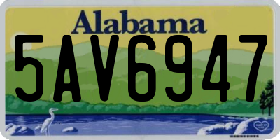 AL license plate 5AV6947
