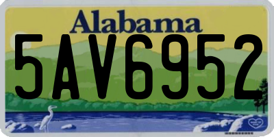 AL license plate 5AV6952