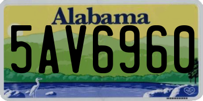 AL license plate 5AV6960