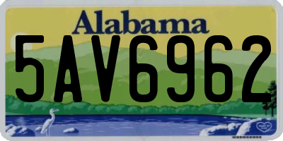AL license plate 5AV6962