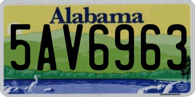 AL license plate 5AV6963