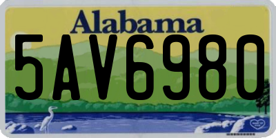 AL license plate 5AV6980