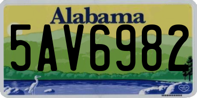 AL license plate 5AV6982