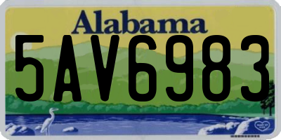 AL license plate 5AV6983