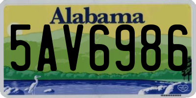 AL license plate 5AV6986