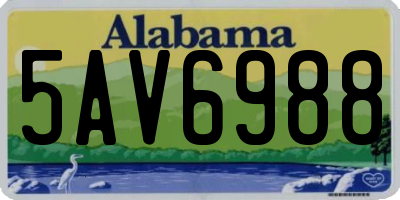 AL license plate 5AV6988