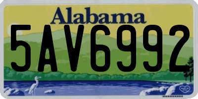 AL license plate 5AV6992